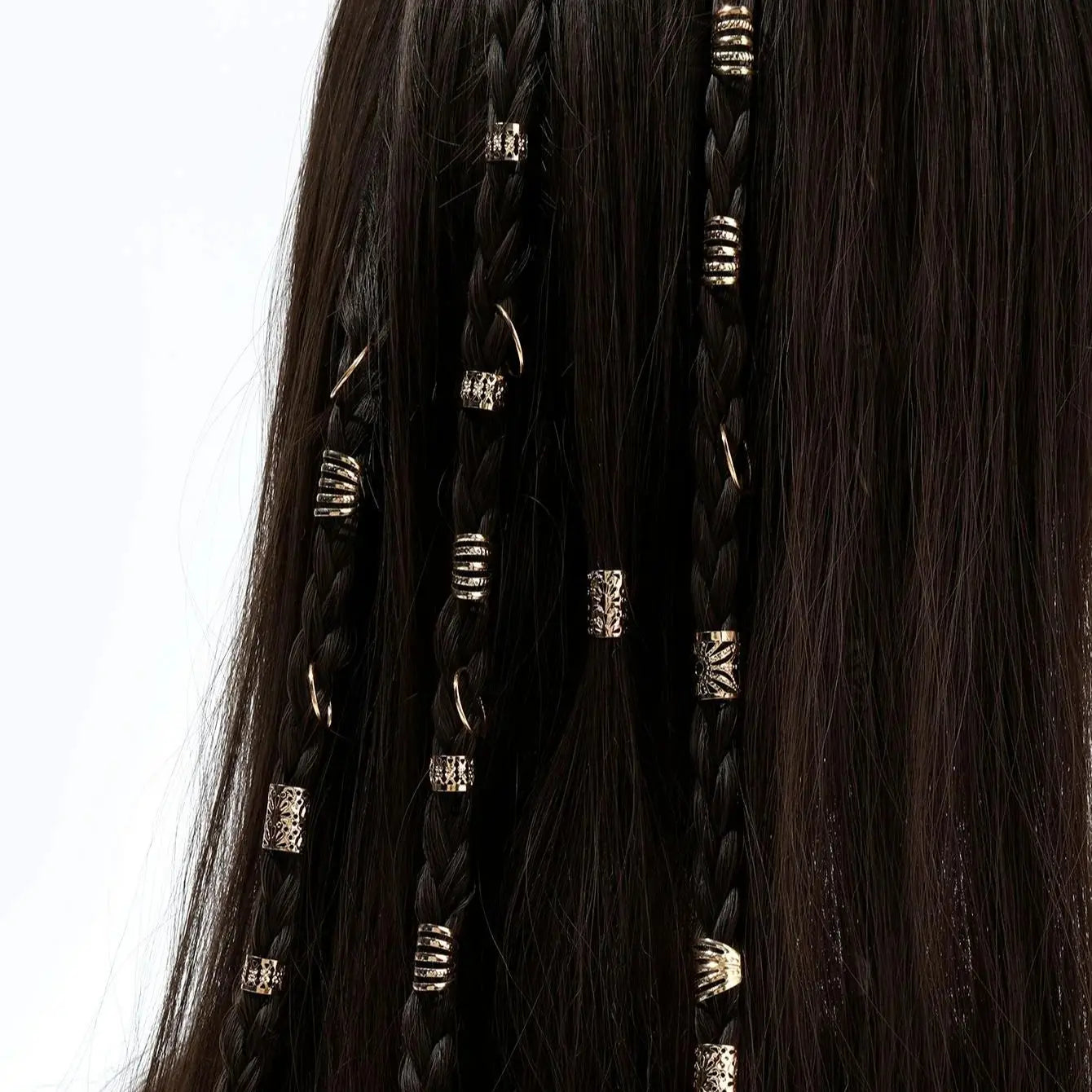 DARYAN Hollow Out Hair Ring Set - 85pc Dreadlock & Braid Accessories