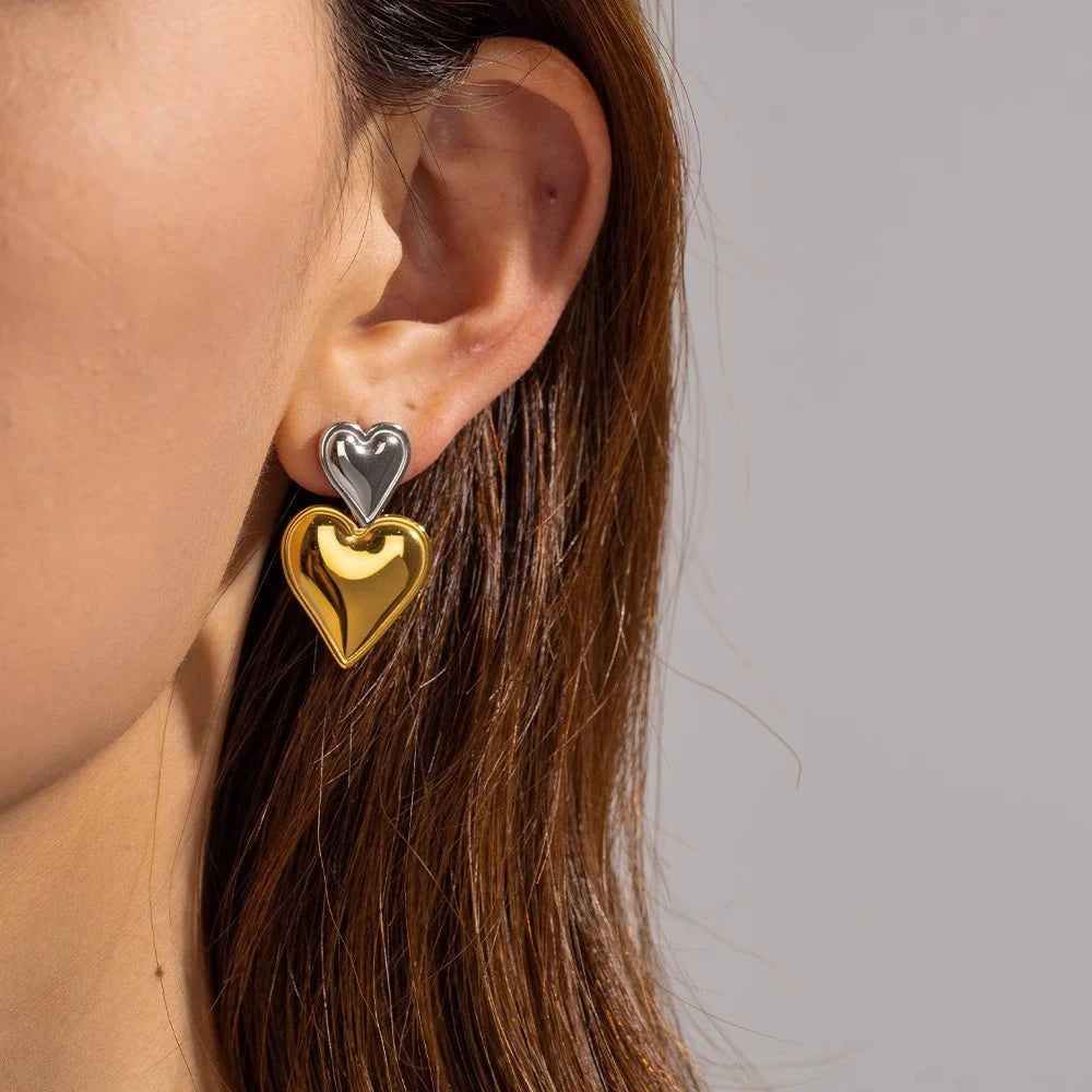 DARYAN Tie & Heart Drop Earrings